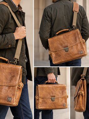 Vintage Belstaff Made in Italy Leather Postman Messenger Bag Malenotti Era